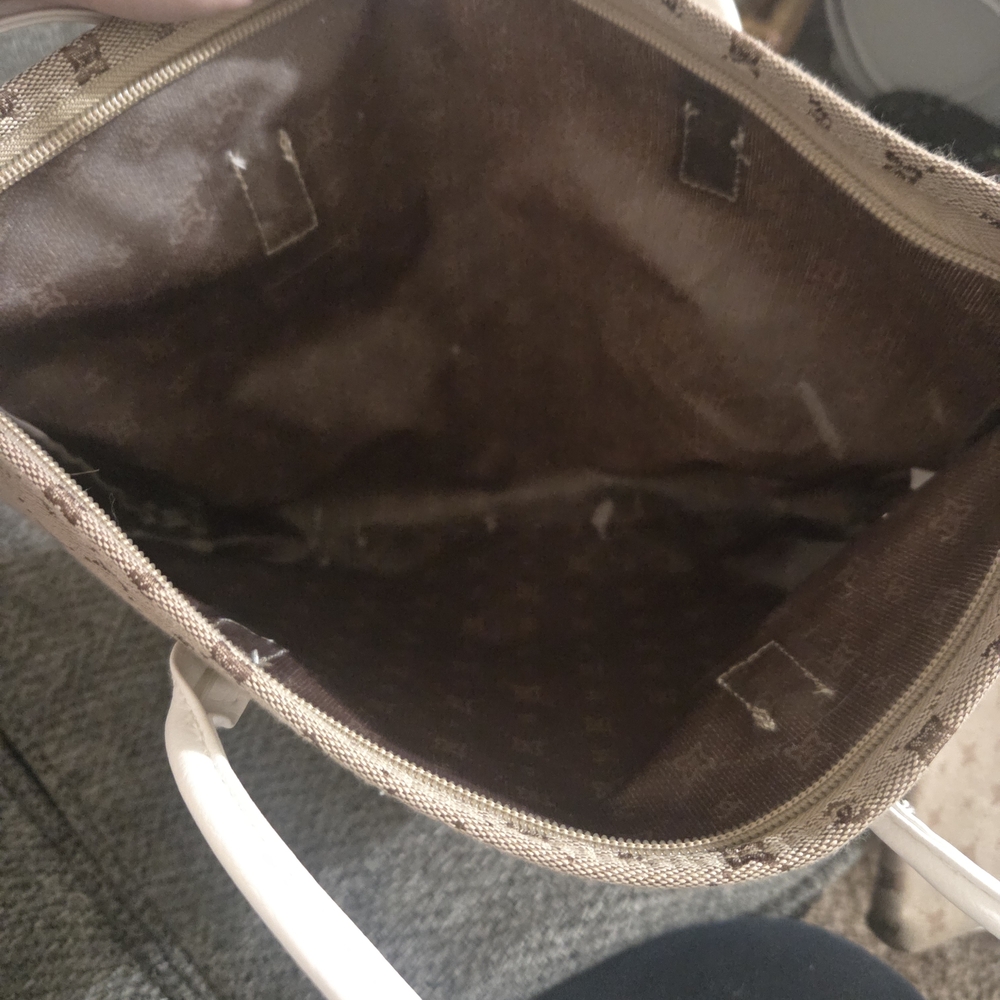 Brown Patterned Tote And Pouch Set - image 3